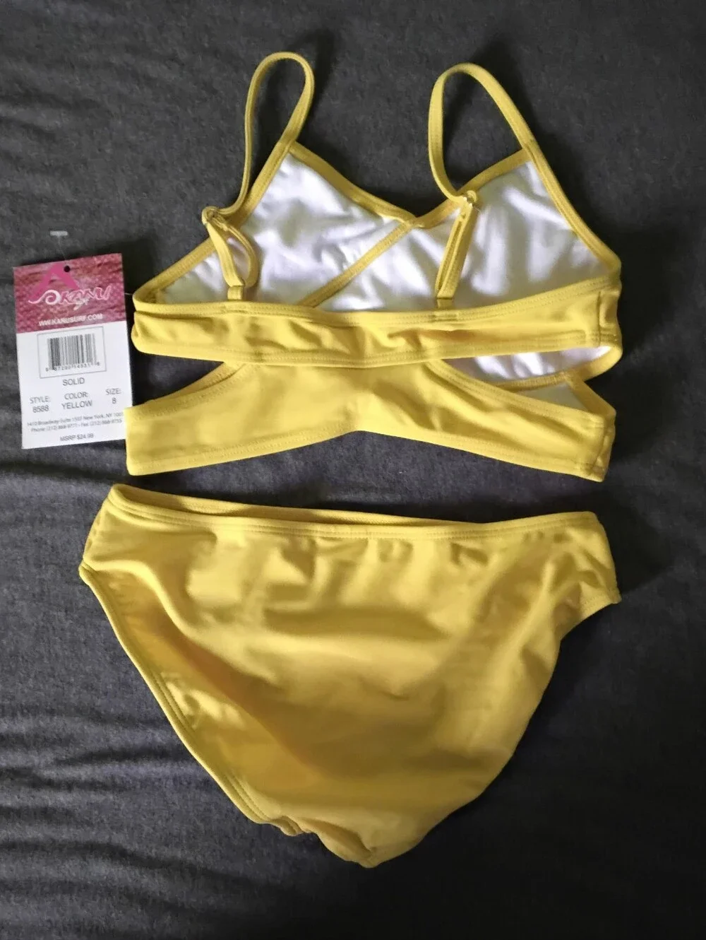 Kanu Surf Girls Size 8 Yellow 2 Piece Swimsuit NWT